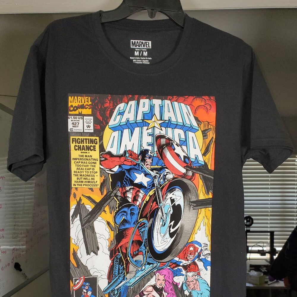 MENS BLACK MARVEL CAPTAIN AMERICA MEDIUM